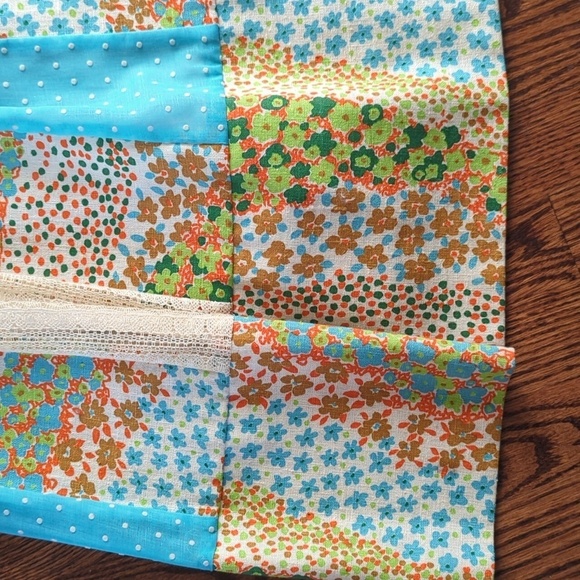 Vtg Patchwork Hand Crafted Maxi Skirt  Multicolor Festival Bohemian Woodstock L - Picture 2 of 10